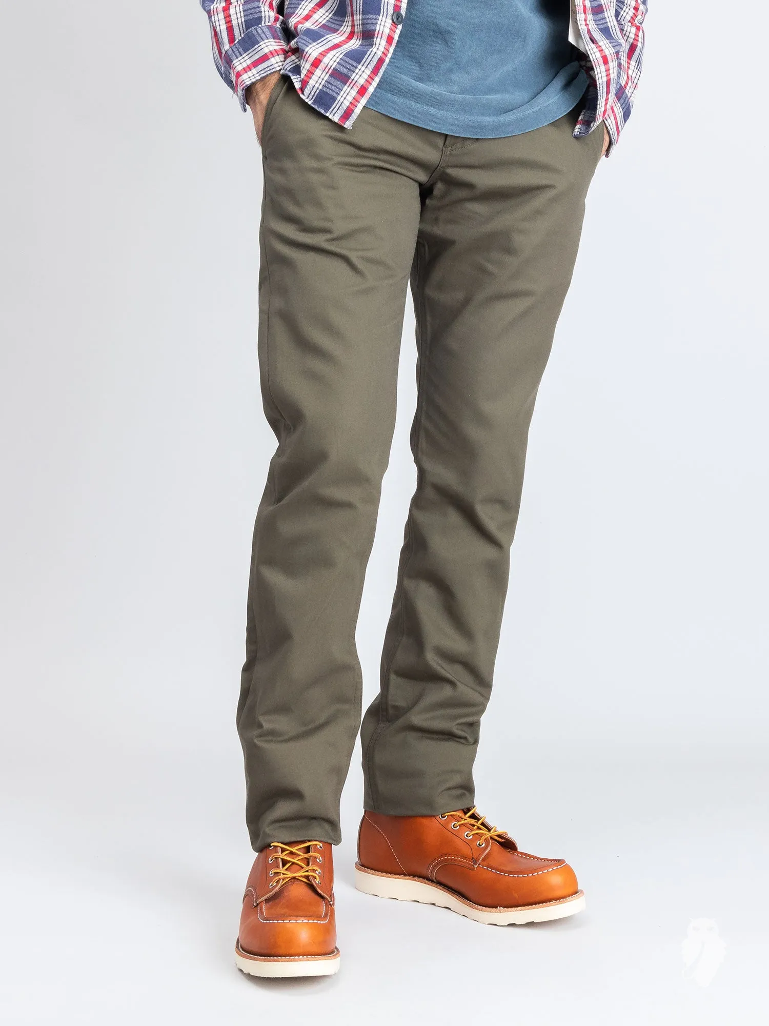 "Officer Trouser" in Olive Twill