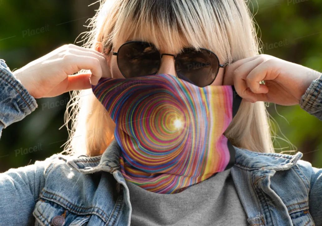 Rainbow Vortex Neck Gaiter,Multi-functional, Mask,Headband,Bandana,Balaclava,Hair Band,Dust Mask,  neck warmer, Christmas,Birthday Gifts