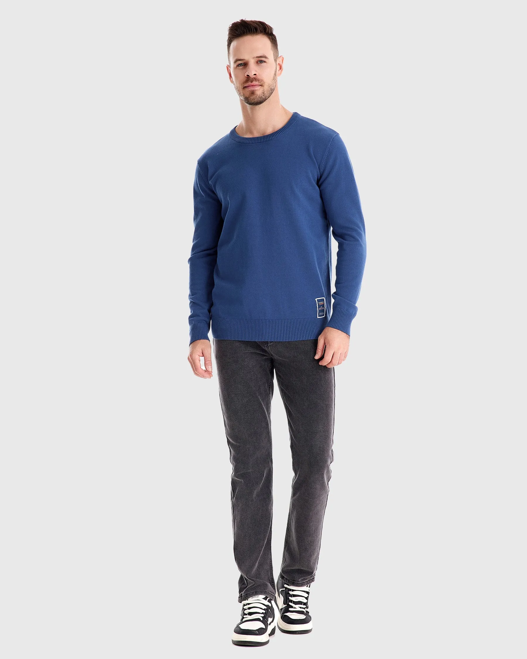 Ribbed Crew Neck Sweater