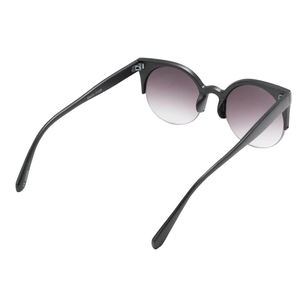 Round Cat Eye Sunglasses Black