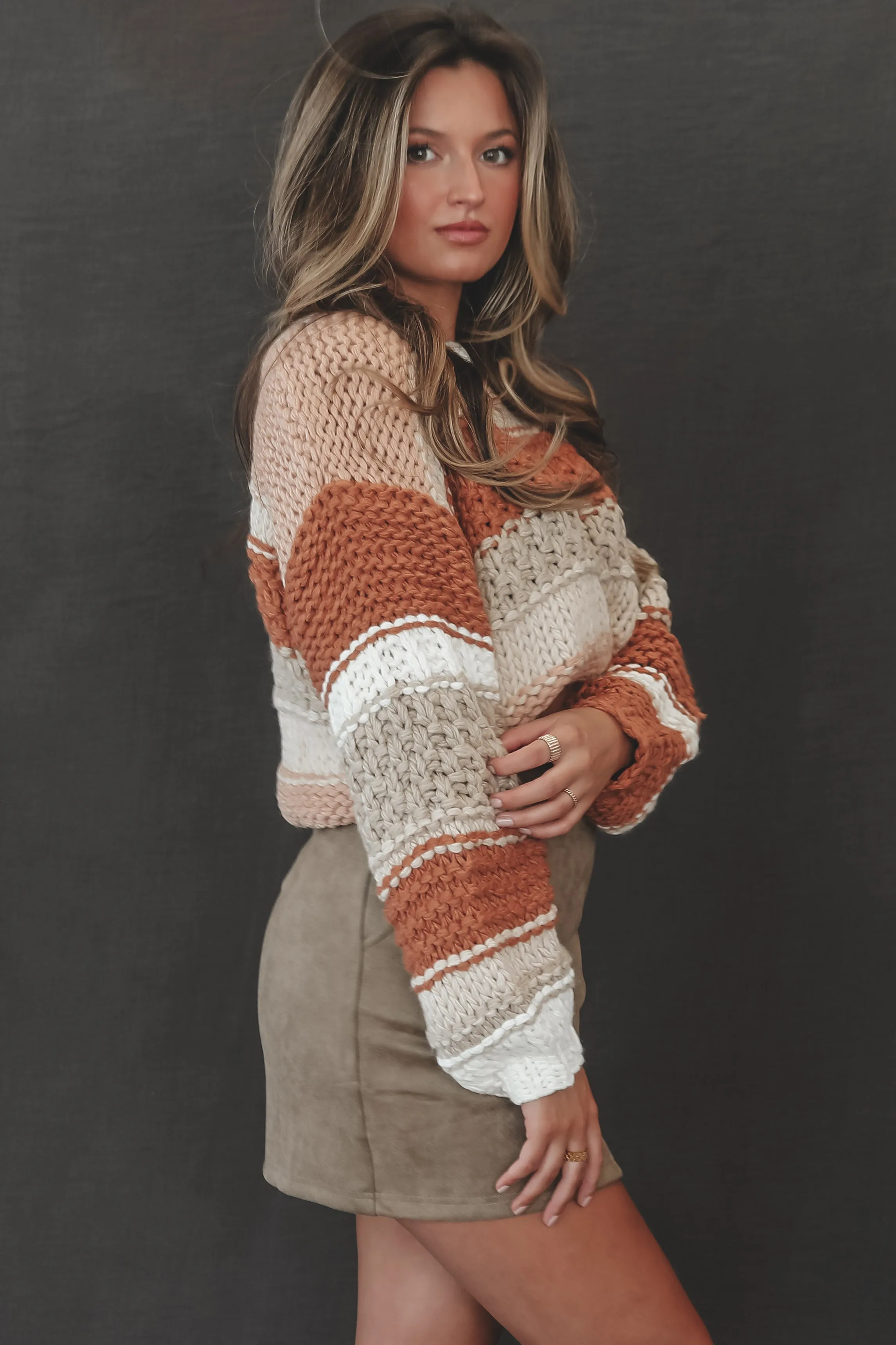 Sadie & Sage Butter Pecan Chunky Sweater