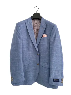 SCOTT Sky Blue Melange with Peak Lapel Blazer