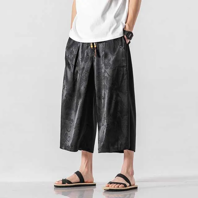 Silky Hakama Style Pants