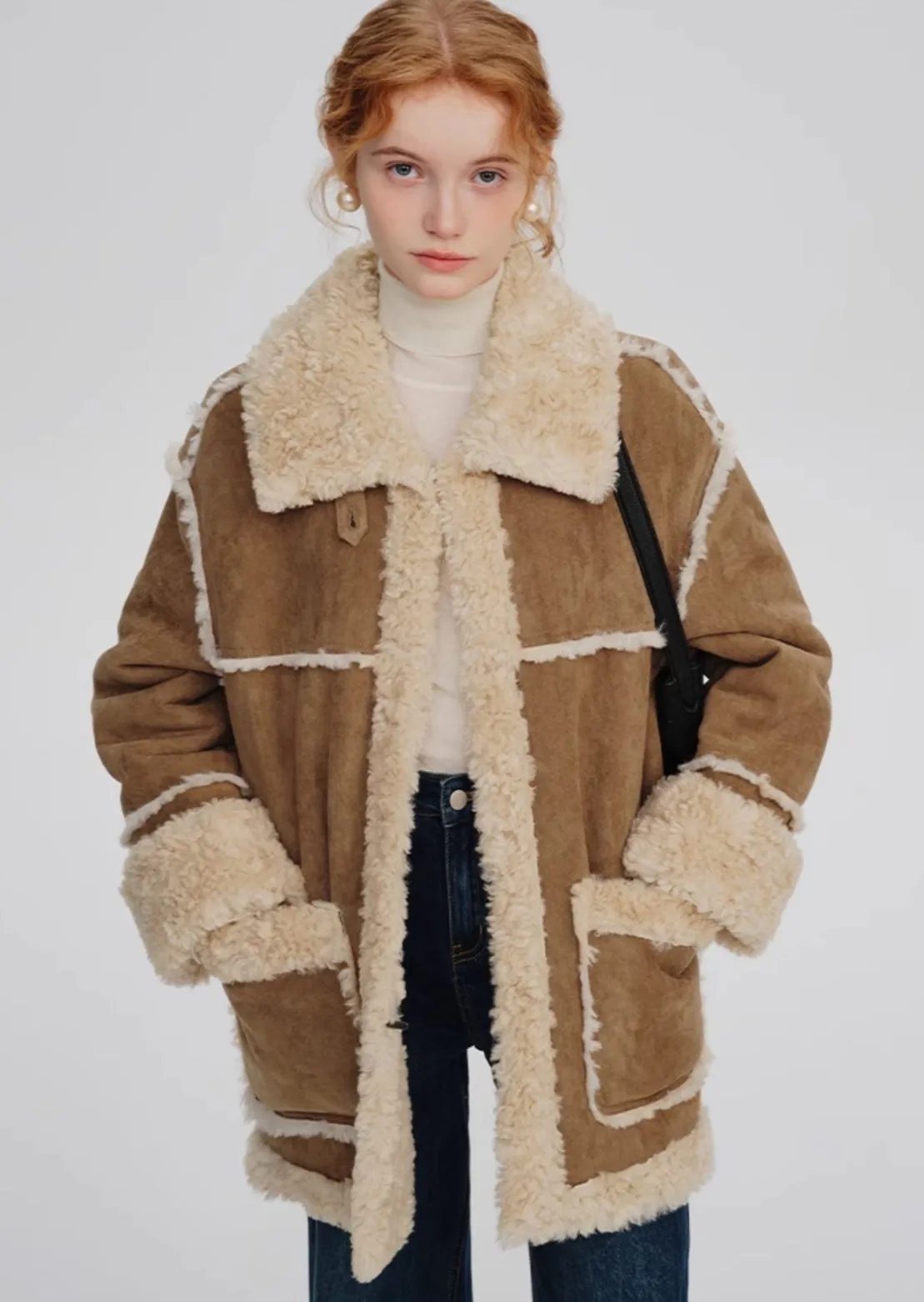 Suede Fur Wool Coat