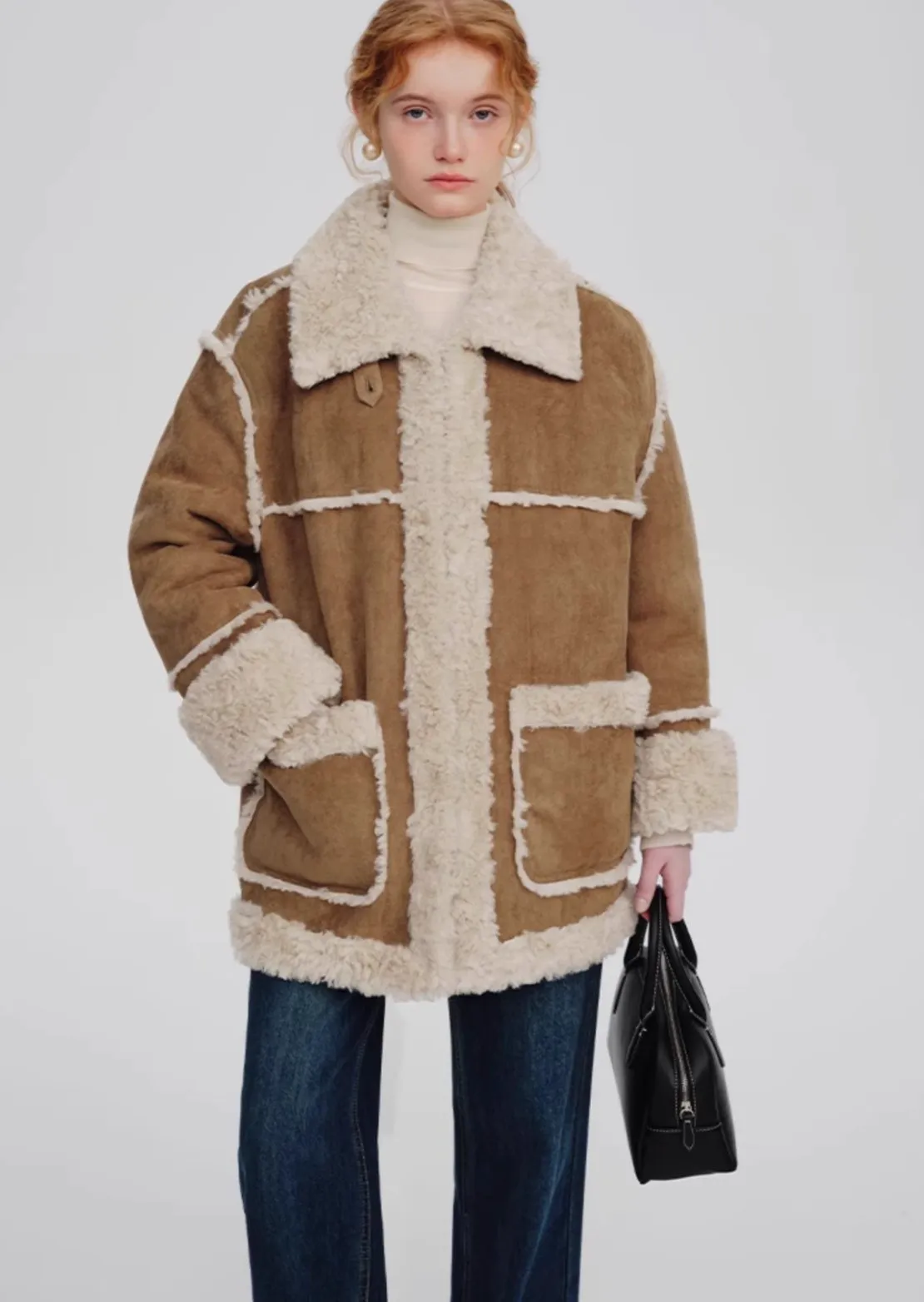 Suede Fur Wool Coat