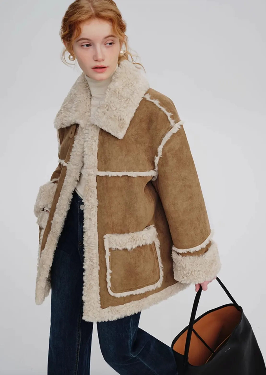 Suede Fur Wool Coat