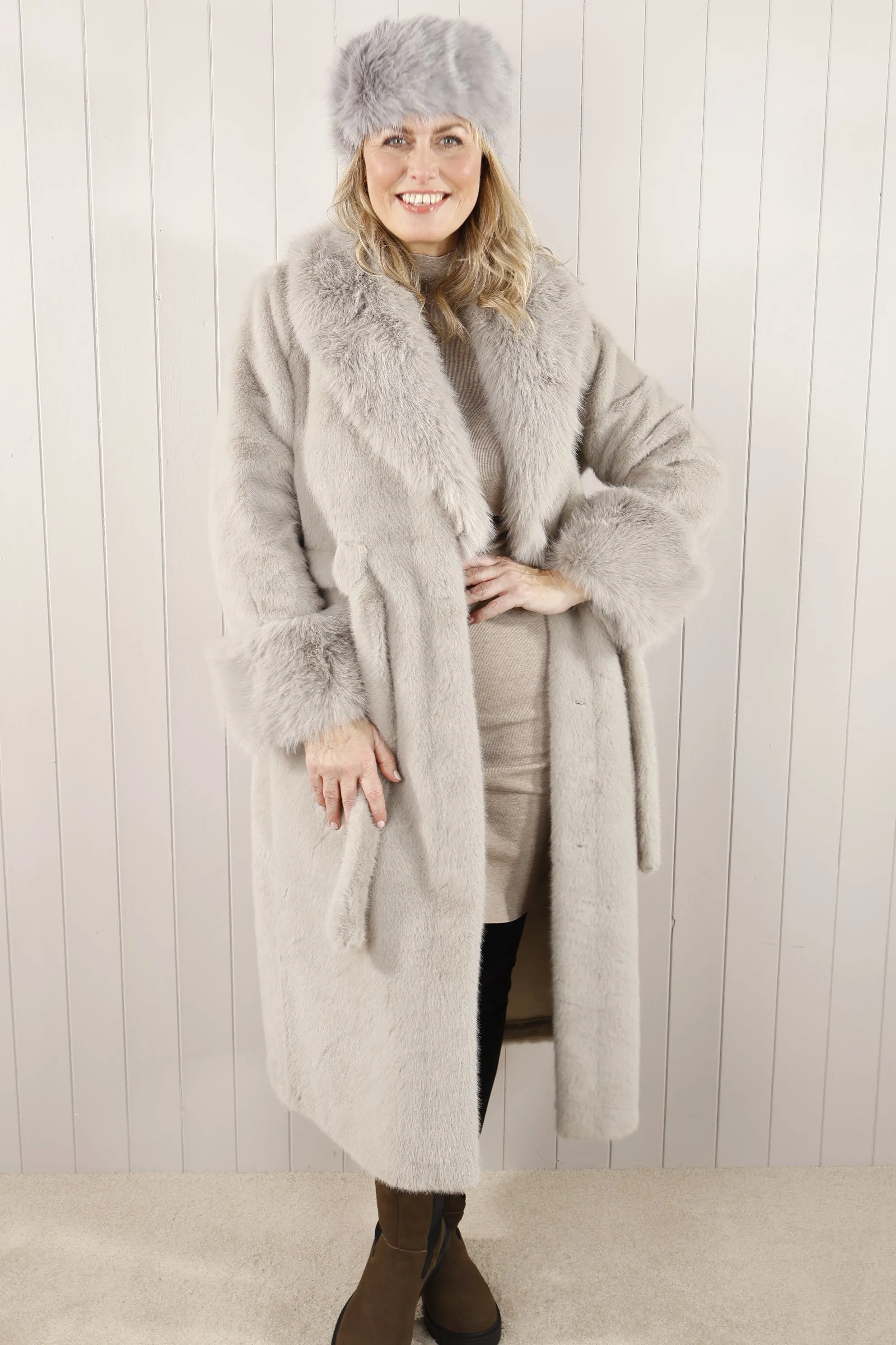 Tegan Faux fur Coat Grey