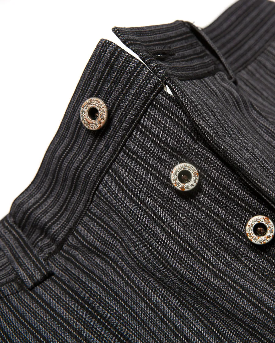 Twist Twill Striped Trouser Black