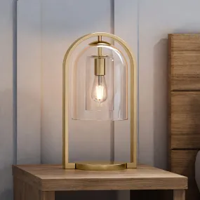 UEX7960 Mid-Century Modern Table Lamp 10''W x 8''D x 20''H, Aged Brass Finish, Herriman Collection