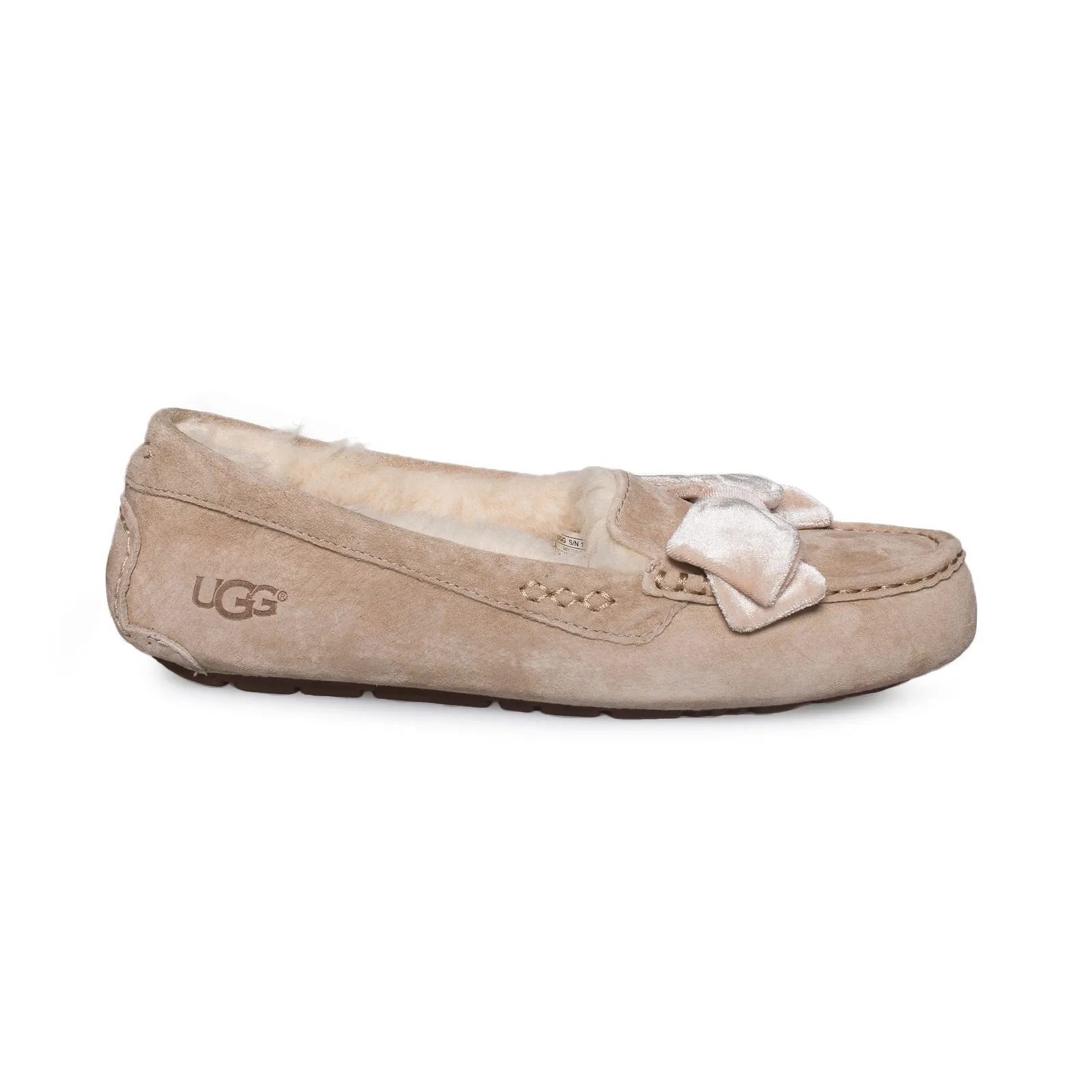 UGG Clara Velvet Ribbon Driftwood Slippers