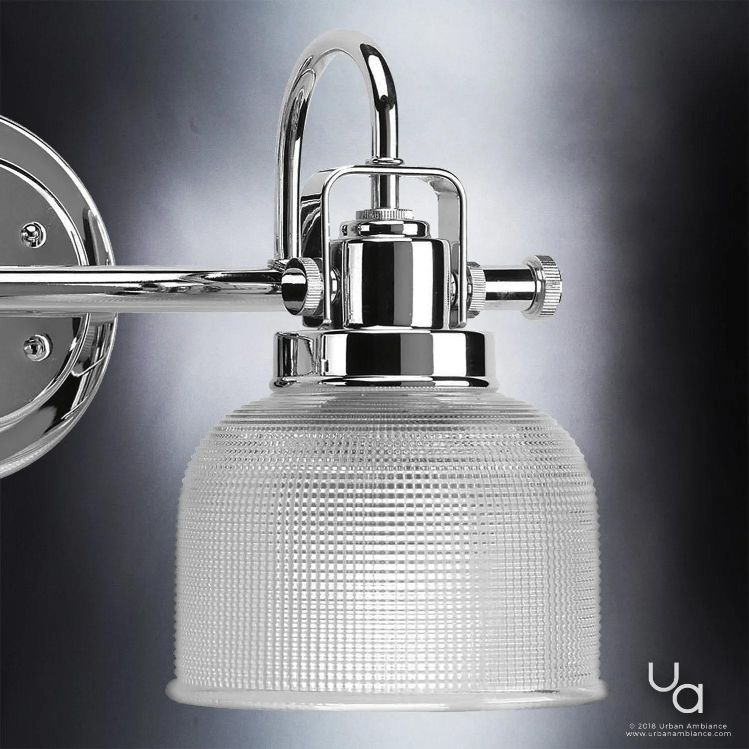 UHP2040 Luxe Industrial Bath Fixture, 8-3/4"H x 17"W, Polished Chrome Finish, Harlow Collection