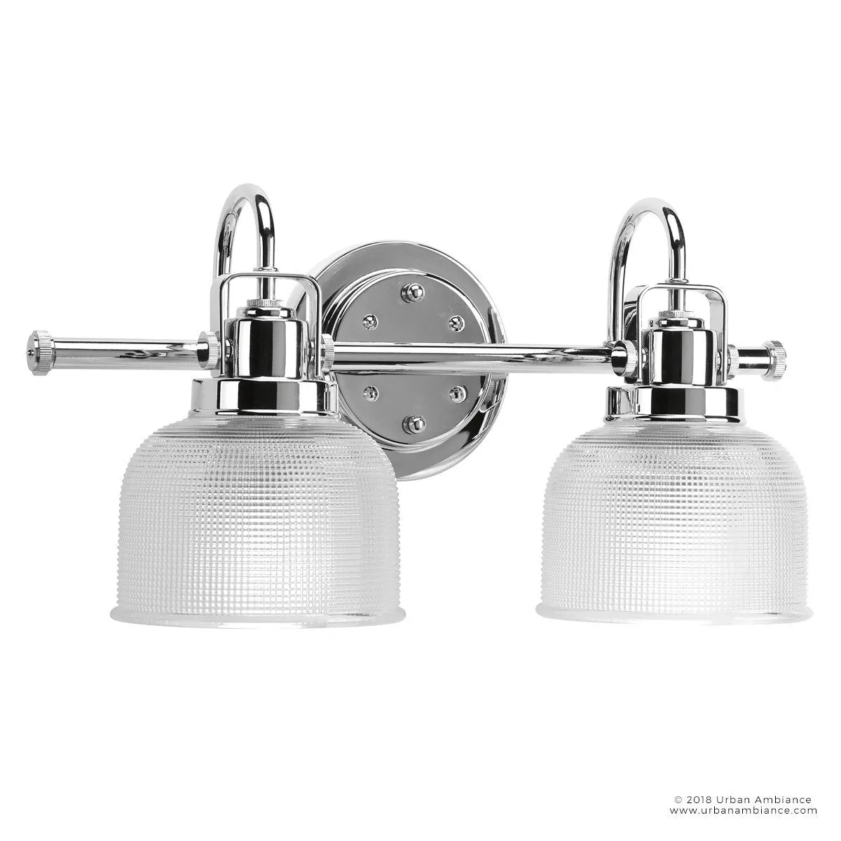 UHP2040 Luxe Industrial Bath Fixture, 8-3/4"H x 17"W, Polished Chrome Finish, Harlow Collection