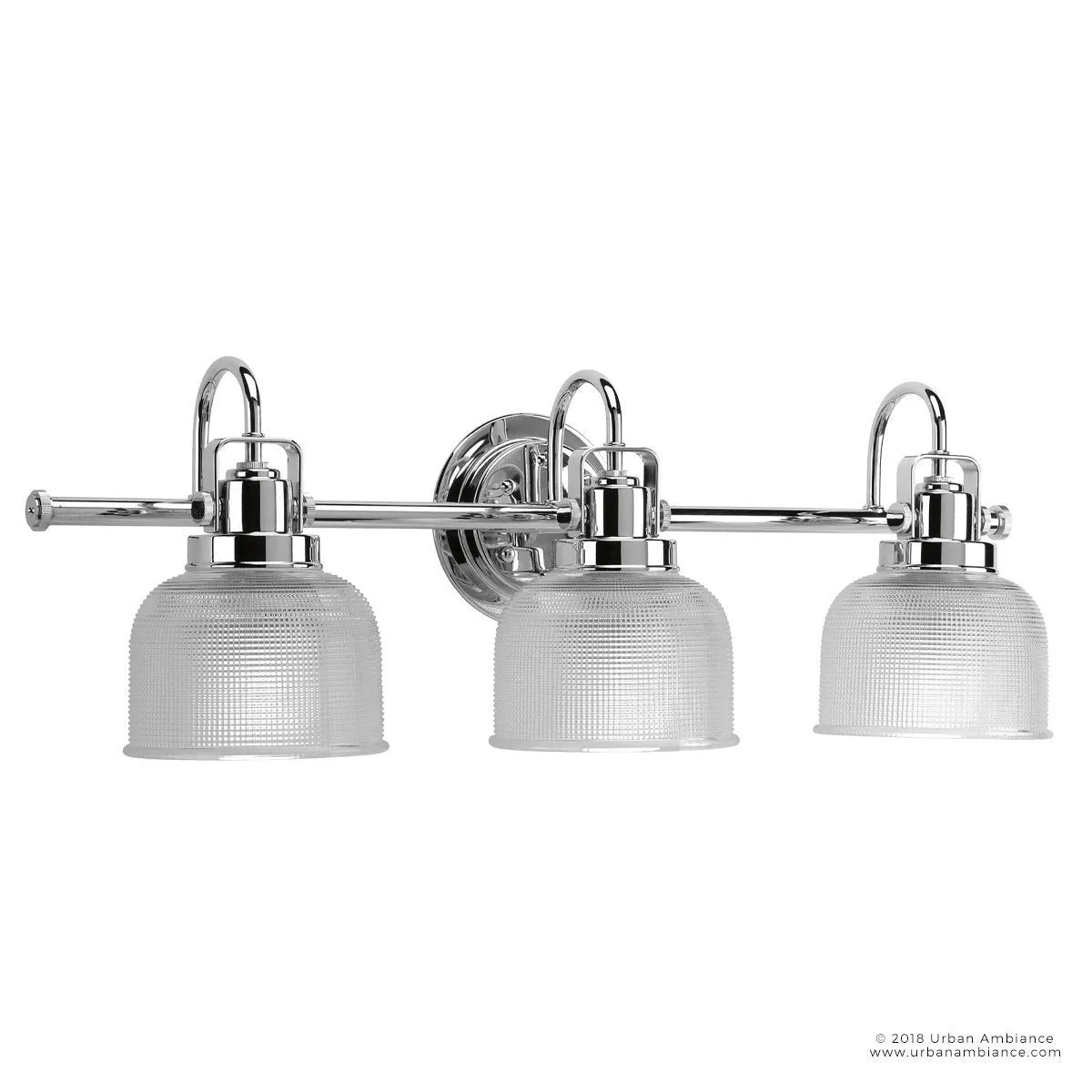 UHP2043 Luxe Industrial Bath Fixture, 8-3/4"H x 26-1/4"W, Polished Chrome Finish, Harlow Collection