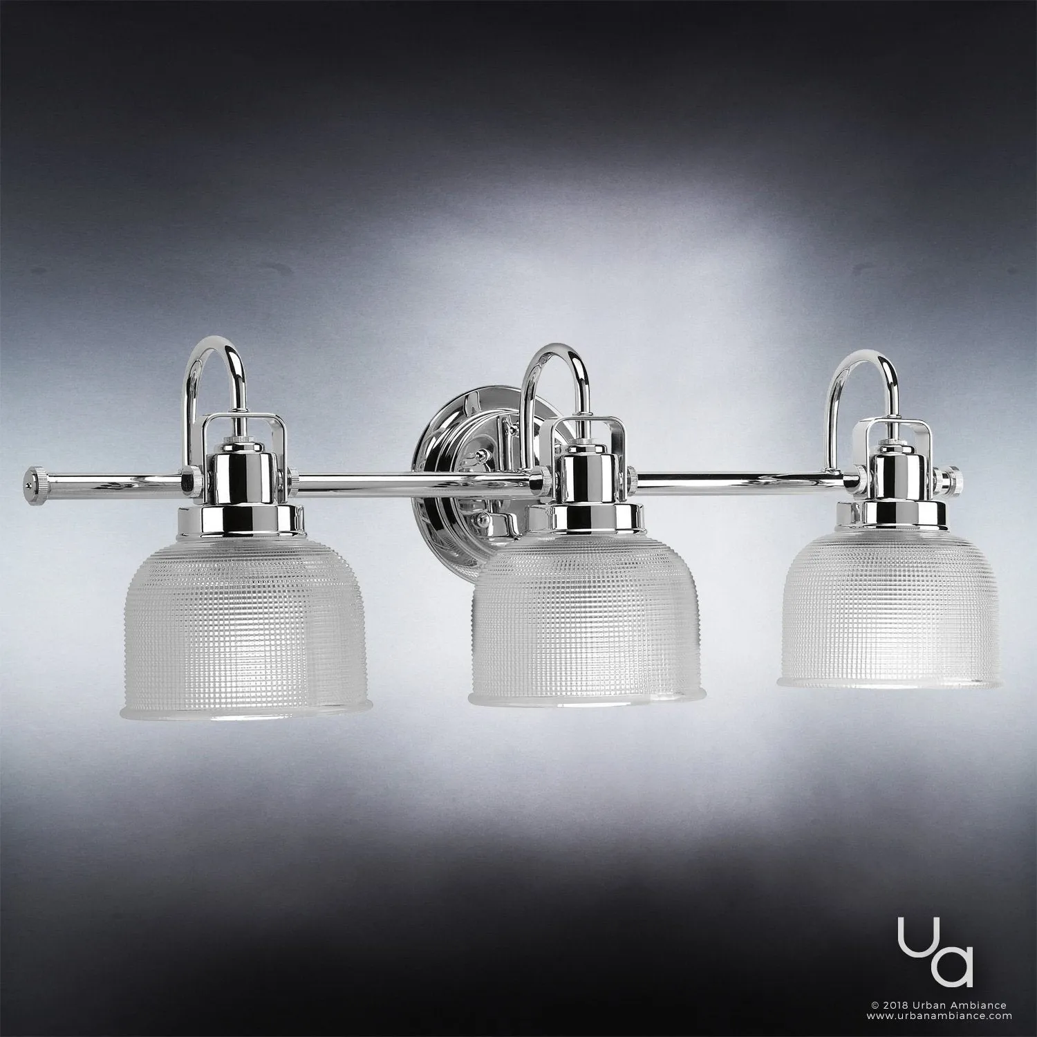 UHP2043 Luxe Industrial Bath Fixture, 8-3/4"H x 26-1/4"W, Polished Chrome Finish, Harlow Collection