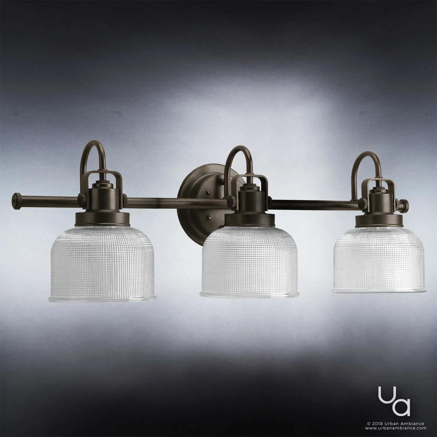 UHP2044 Luxe Industrial Bath Fixture, 8-3/4"H x 26-1/4"W, Fashion Bronze Finish, Harlow Collection