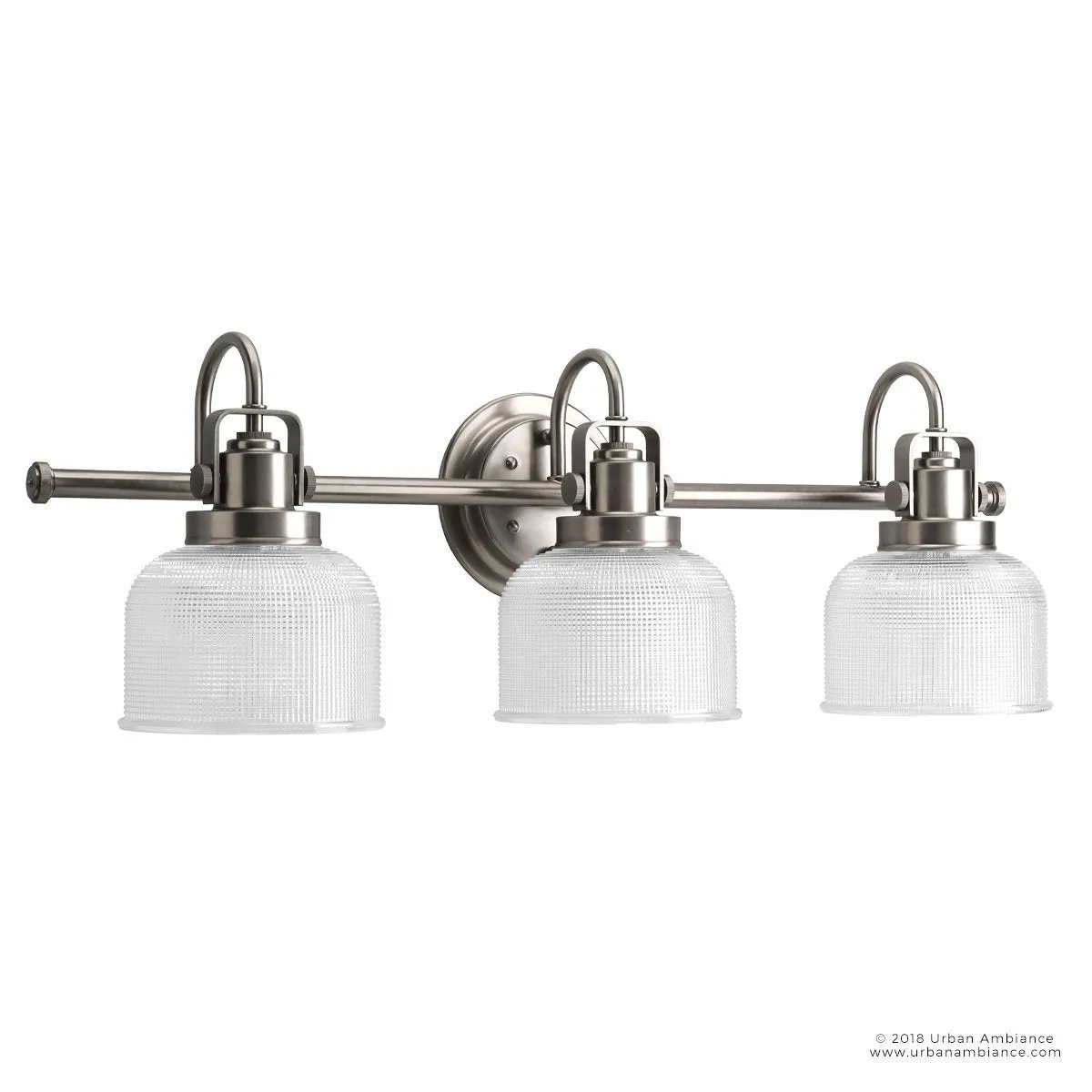 UHP2045 Luxe Industrial Bath Fixture, 8-3/4"H x 26-1/4"W, Aged Nickel Finish, Harlow Collection