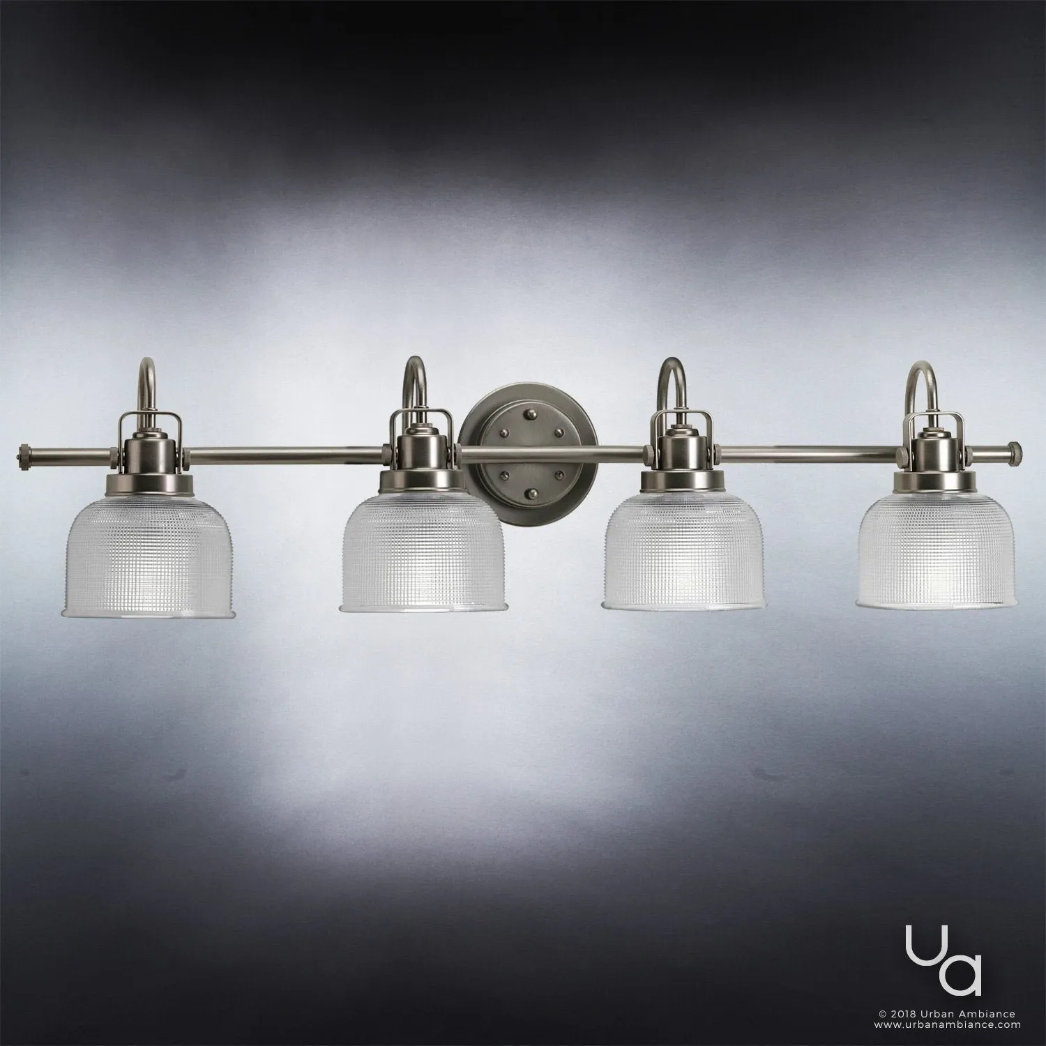 UHP2048 Luxe Industrial Bath Fixture, 8-3/4"H x 35-1/2"W, Aged Nickel Finish, Harlow Collection