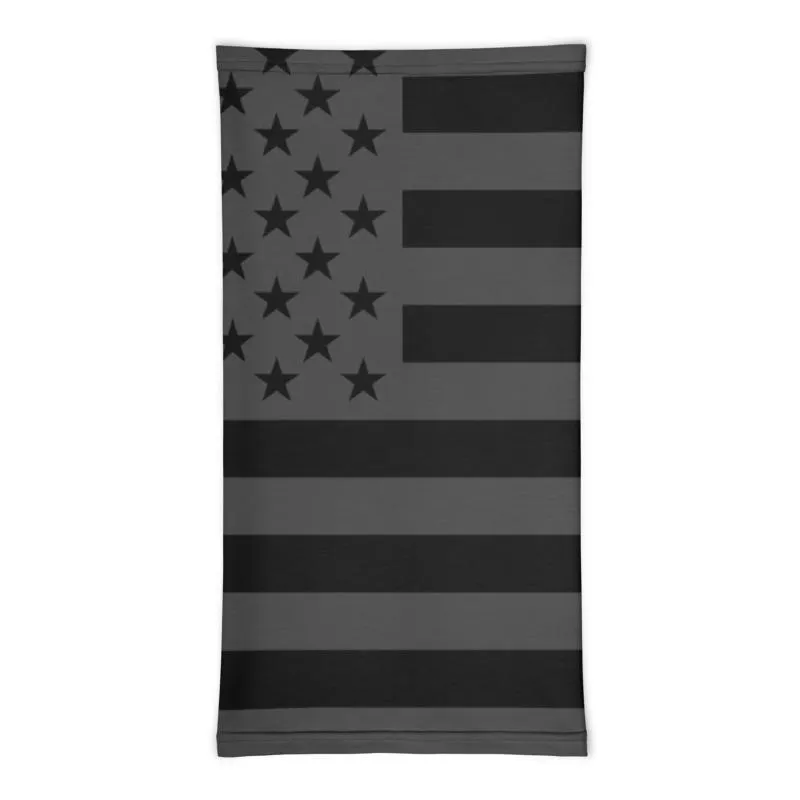 US American Flag Patriotic rustic vintage distressed print Face cover, America Washable Reusable Mask Stars black grey neck gaiter men women - USA shipping