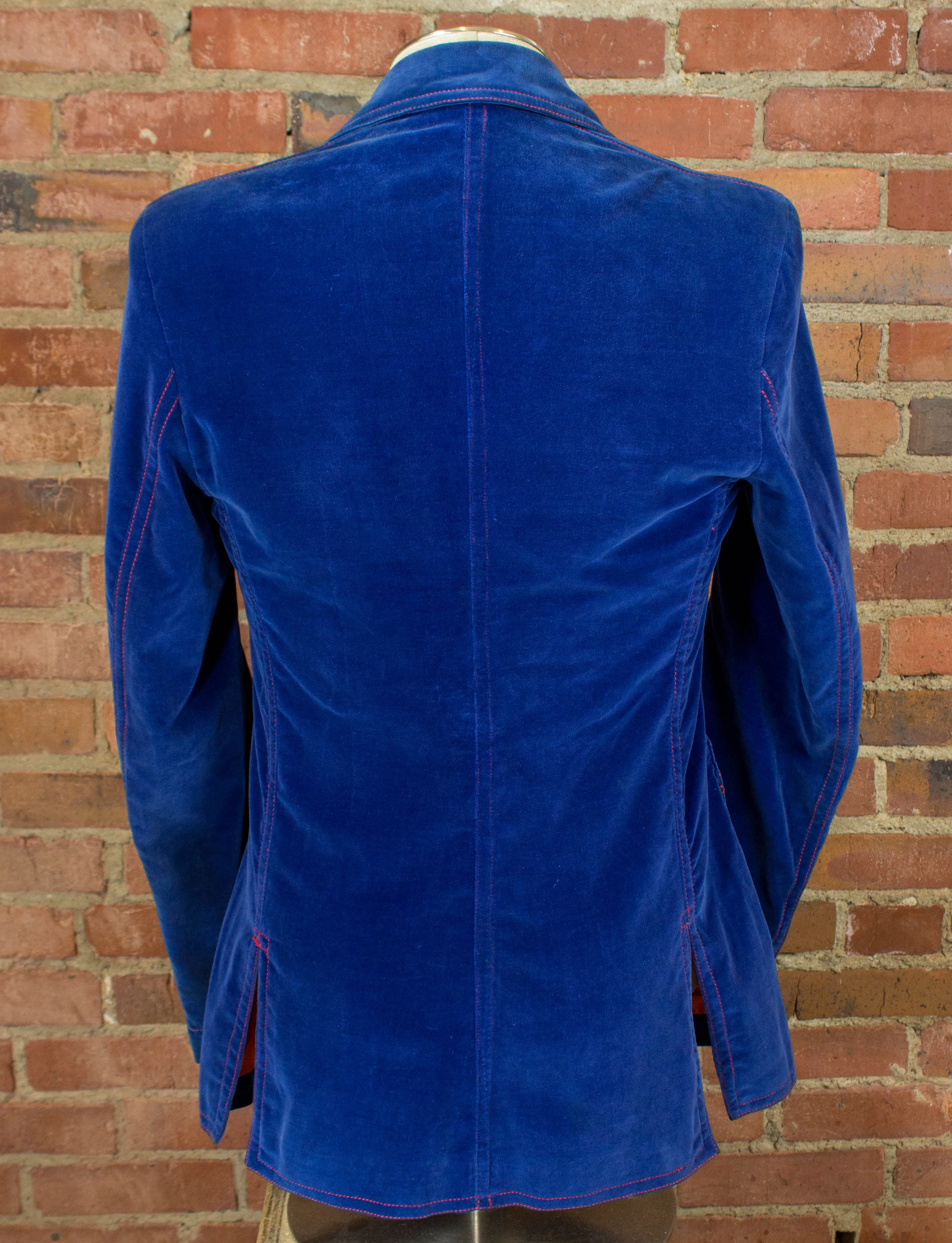 Vintage Mr. Freedom Velvet Blazer Jacket 1969 Blue Red Size 40