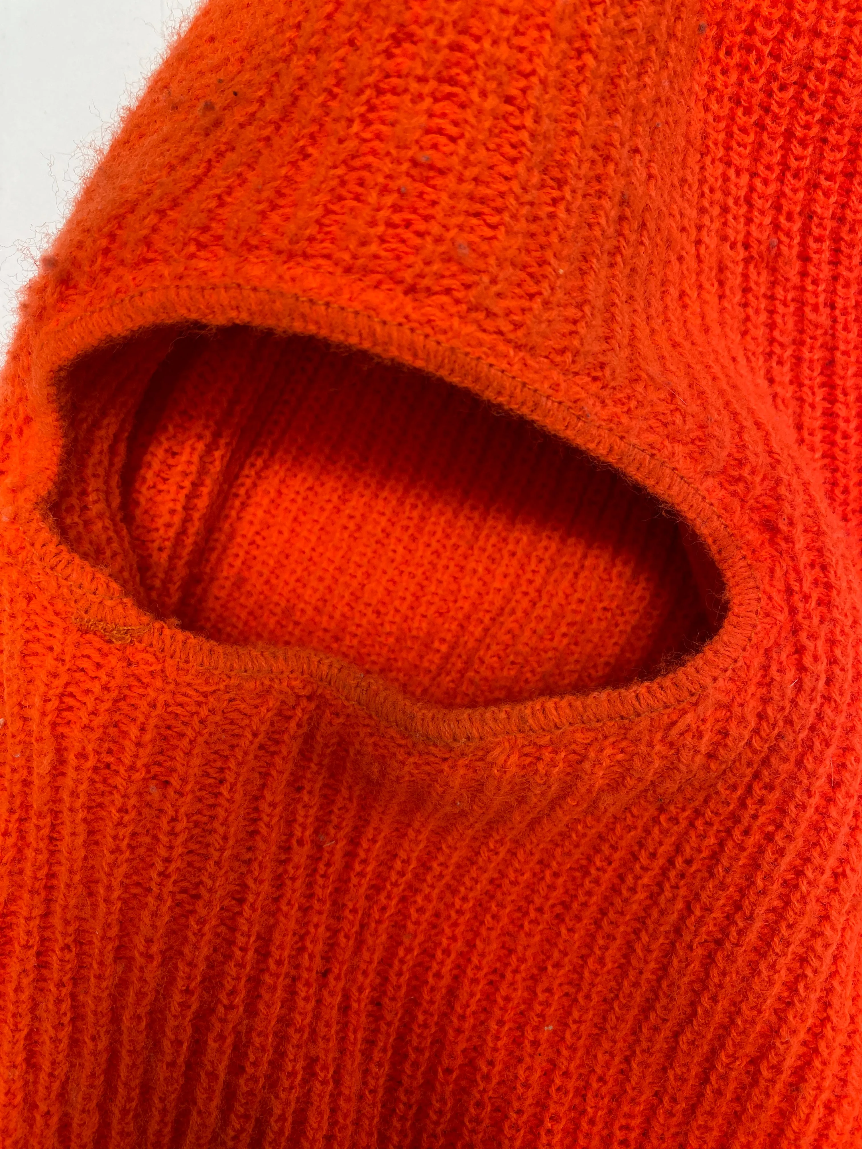 Vintage Orange Thick Knit Balaclava Ski Mask