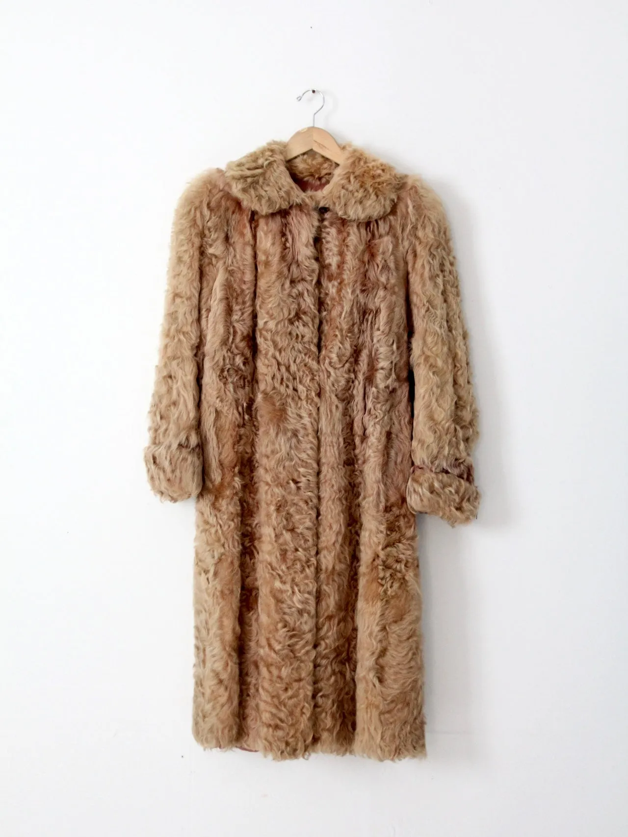 vintage Rhomberg's curly lamb fur coat