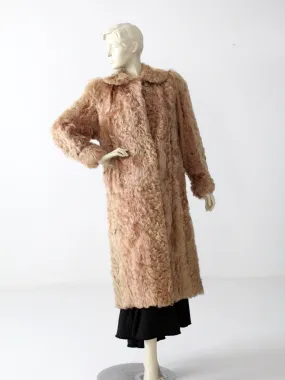 vintage Rhomberg's curly lamb fur coat