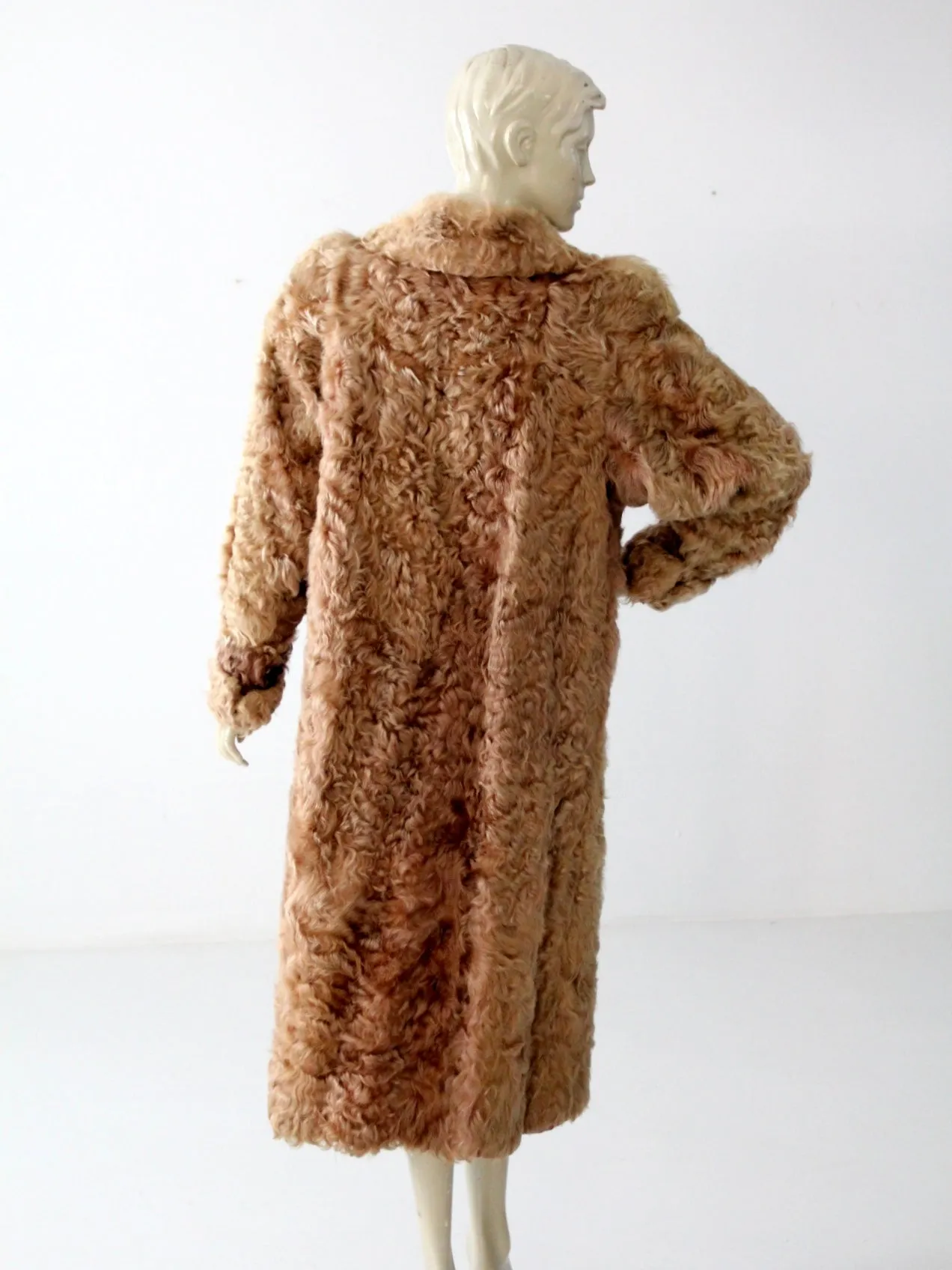 vintage Rhomberg's curly lamb fur coat