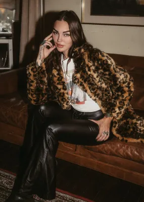 Wild Night Oversized Animal Print Faux Fur Coat