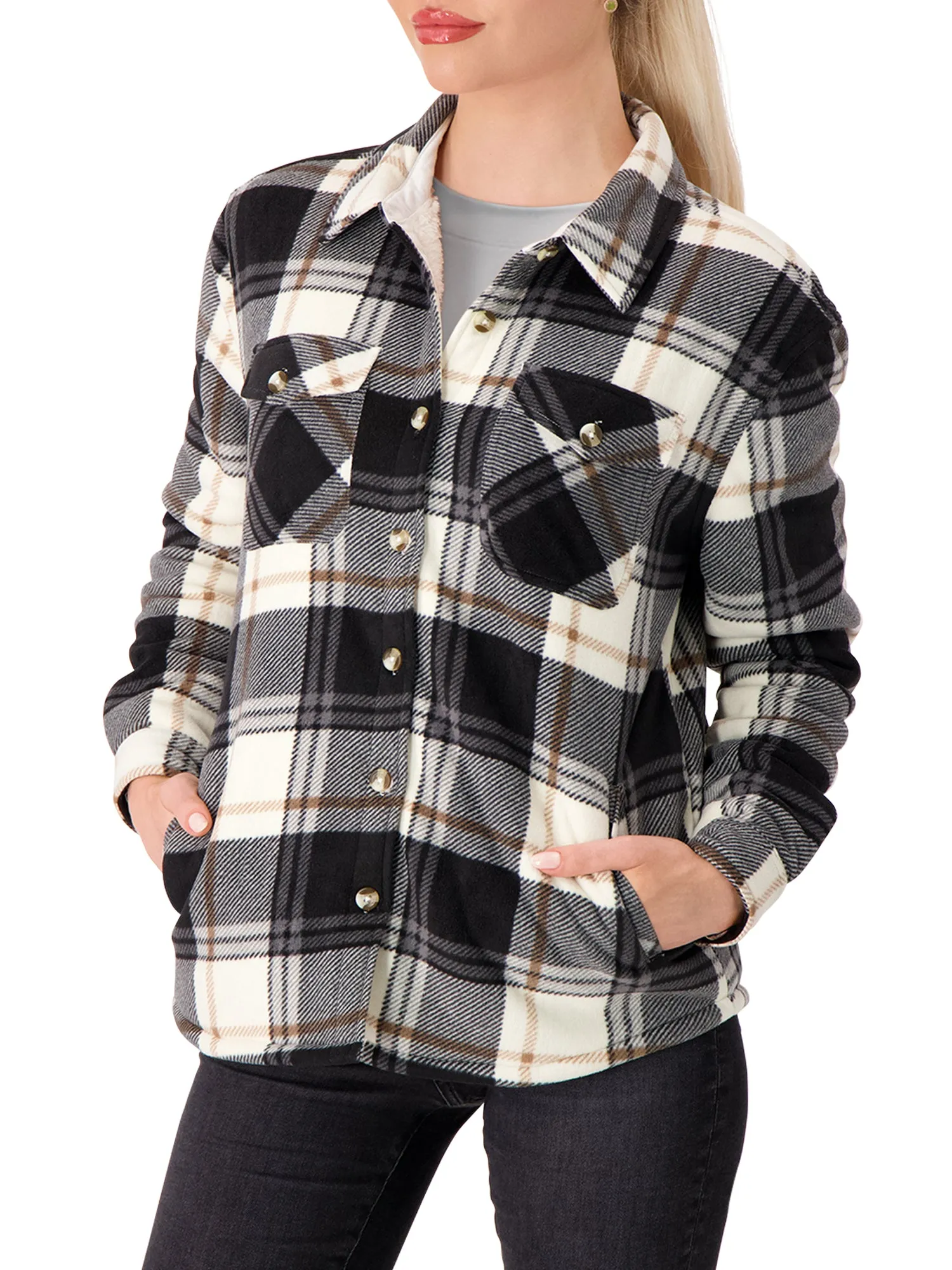 Women's Jacqueline Long Sleeve Plaid Shirt Jacket