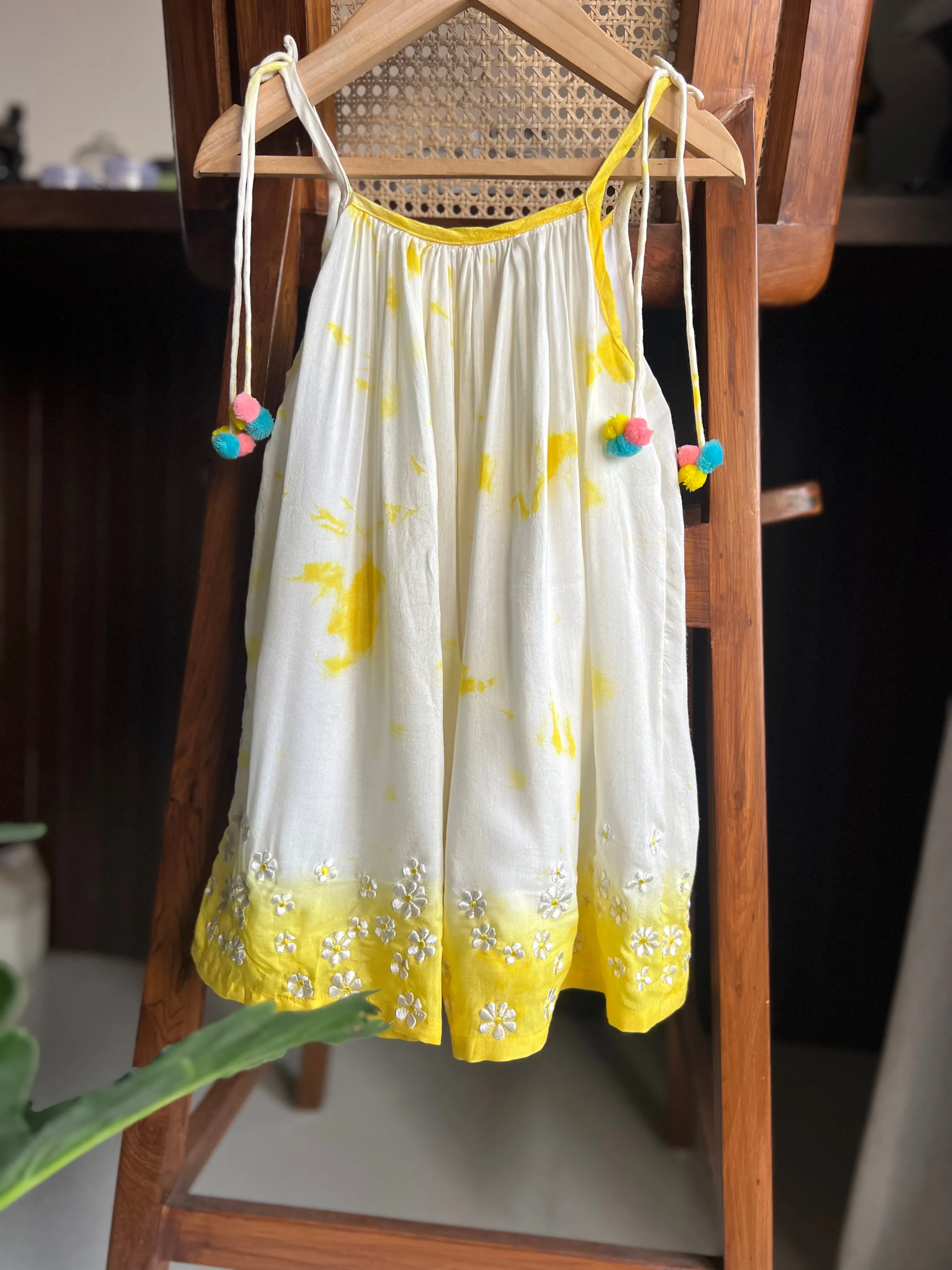 YELLOW TIE DYE SLIP DRESS 2.O