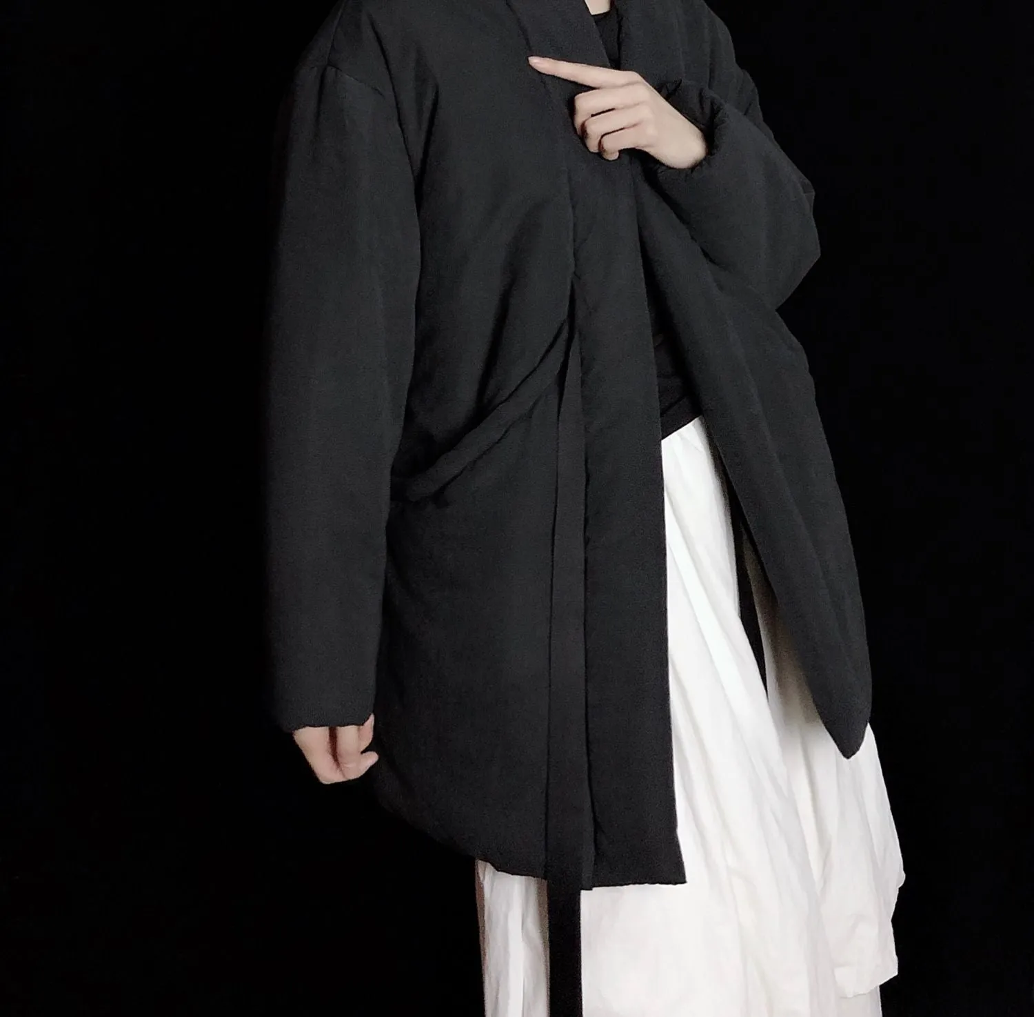 Yohji Design Dark Neutral Kimono Yamamoto Loose Jacket